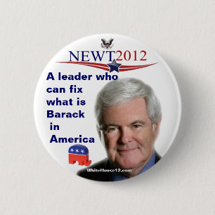 Newt Gingrich.....wat is Barack? Ronde Button 5,7 Cm