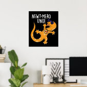 Newt-mero Uno Funny Newt Pun Dark BG Poster (Thuiskantoor)