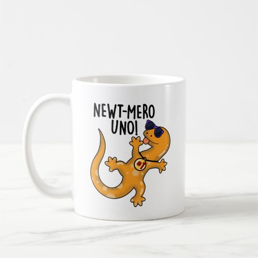 Newt-mero Uno Funny Newt Pun Koffiemok (Links)
