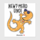Newt-mero Uno Funny Newt Pun Sticker (Vel)