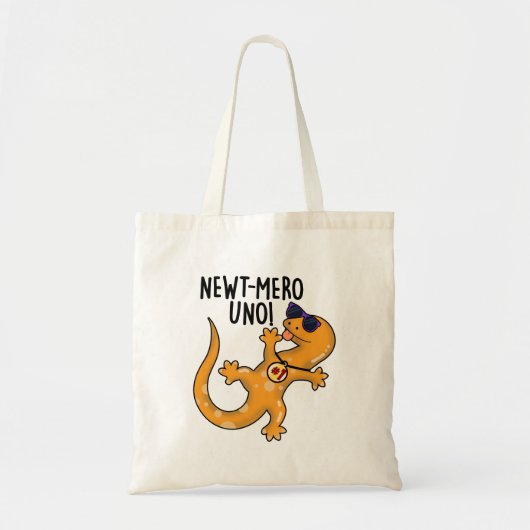 Newt-mero Uno Funny Newt Pun Tote Bag (Voorkant)