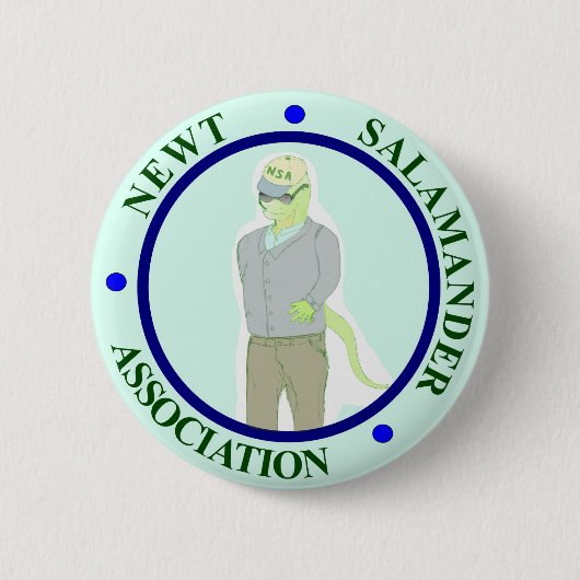 Newt Salamander Association Ronde Button 5,7 Cm (Voorkant)