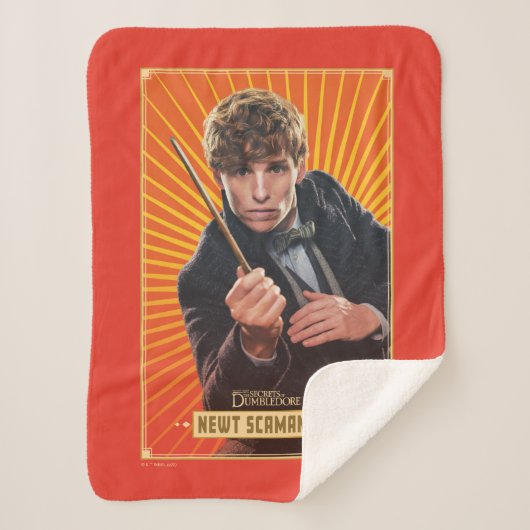Newt Scamander Character Graphic Sherpa Deken (Voorkant)