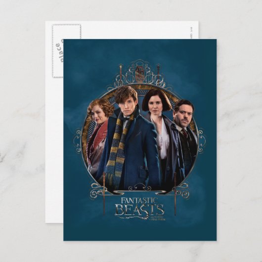 NEWT SCAMANDER™ en Company Art Nouveau Lijst Briefkaart (Voorkant / Achterkant)