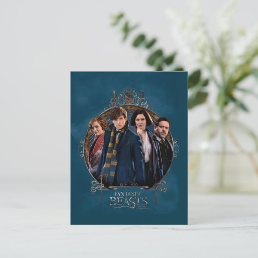 NEWT SCAMANDER™ en Company Art Nouveau Lijst Briefkaart (Staand voorkant)