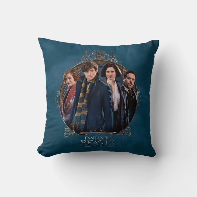 NEWT SCAMANDER™ en Company Art Nouveau Lijst Kussen (Voorkant)