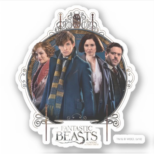 NEWT SCAMANDER™ en Company Art Nouveau Lijst Sticker (Voorkant)