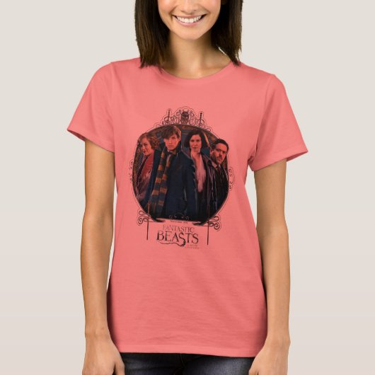 NEWT SCAMANDER™ en Company Art Nouveau Lijst T-shirt (Voorkant)
