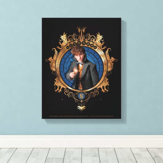 NEWT SCAMANDER™-portret Canvas Afdruk (Insitu (Houten vloer))