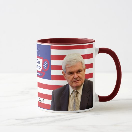 Newt & Tea Party - Rood, Wit, en Blauw Mok (Rechts)