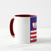 Newt & Tea Party - Rood, Wit, en Blauw Mok (Voorkant links)