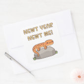 Newt Year Newt me, grappige nieuwjaarsresoluties Vierkante Sticker (Envelop)