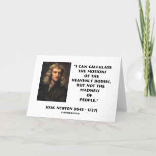 Newton berekent de bewegingen van de waanzin van d kaart