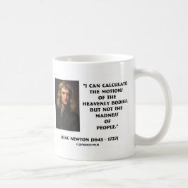 Newton berekent de bewegingen van de waanzin van d koffiemok