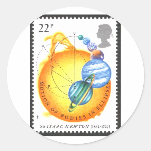 Newton bewegingsorganen in ellipsen ronde sticker (Voorkant)