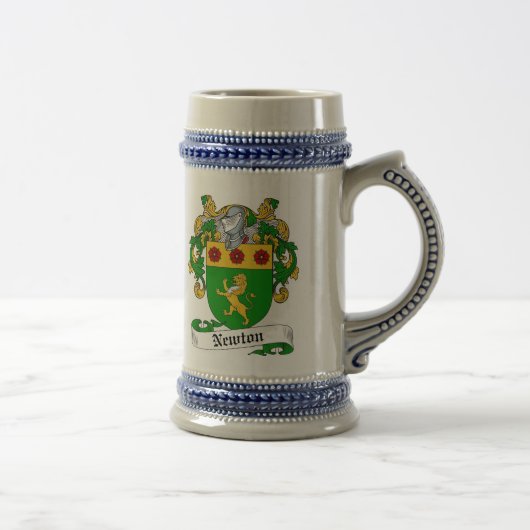Newton Coat of Arms Stein - Family Crest Bierpul (Rechts)