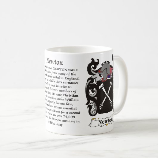 Newton Family Coat of Arms mok (Voorkant rechts)