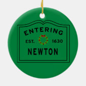 Newton invoeren, MA Holiday Keramisch Ornament (Achterkant)