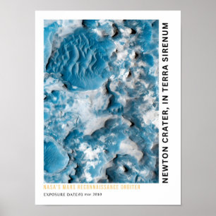 Newton Krater in terra sirenum Mars Poster