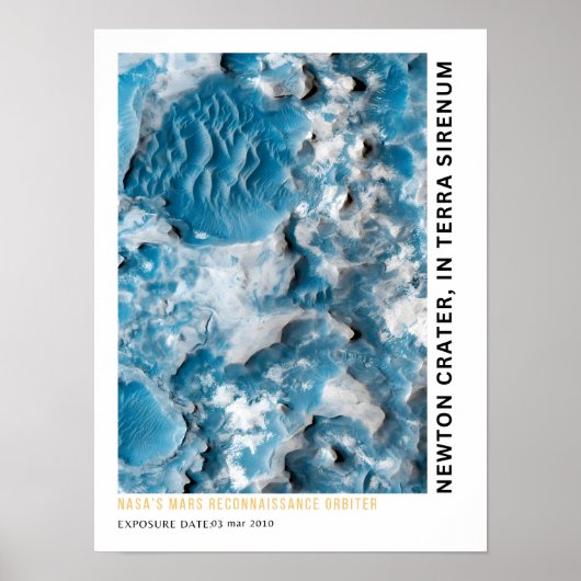 Newton Krater in terra sirenum Mars Poster (Voorkant)