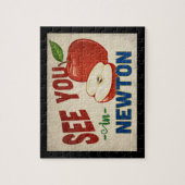 Newton Massachusetts Apple - Vintage Travel Legpuzzel (Verticaal)