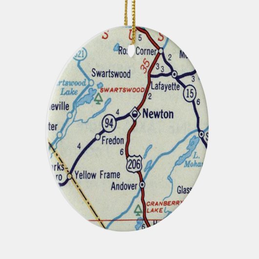 Newton NJ  Map Keramisch Ornament (Rechts)