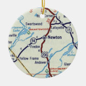 Newton NJ  Map Keramisch Ornament (Voorkant)