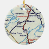 Newton NJ  Map Keramisch Ornament (Achterkant)