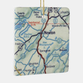 Newton NJ Retro Map Keramisch Ornament (Rechts)