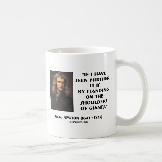 Newton op de schouders van de reuzen koffiemok (Rechts)