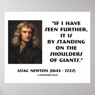 Newton op de schouders van de reuzen poster