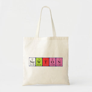 Newton periodieke lijstnaam canvas tas