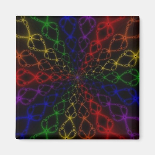 Newton Rainbow | Rainbow Fractal Art Magneet (Voorkant)