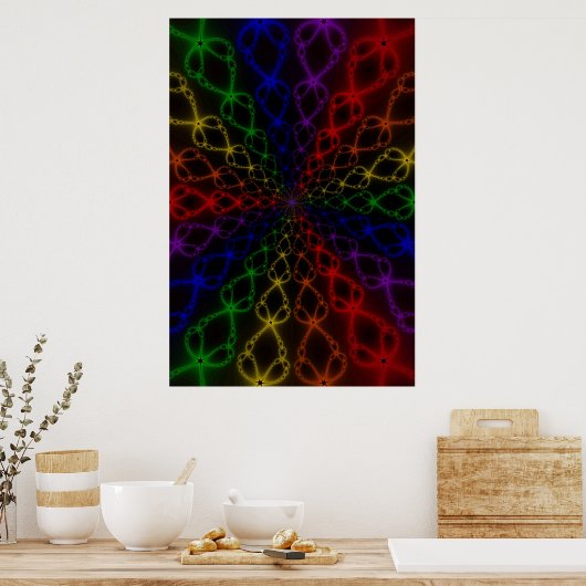 Newton Rainbow | Rainbow Fractal Art Poster (Keuken)