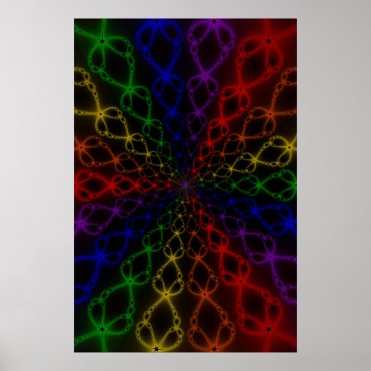 Newton Rainbow | Rainbow Fractal Art Poster (Voorkant)