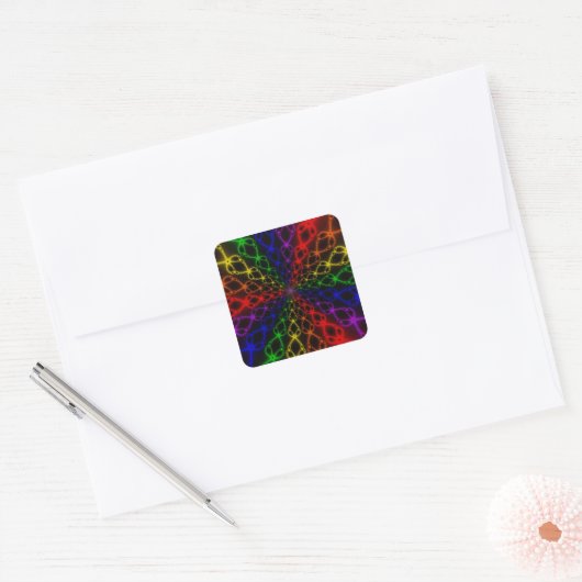 Newton Rainbow | Rainbow Fractal Art Vierkante Sticker (Envelop)