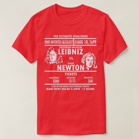 Newton vs Leibniz Mathematicus Gift Wiskunde Berek T-shirt (Design voorkant)