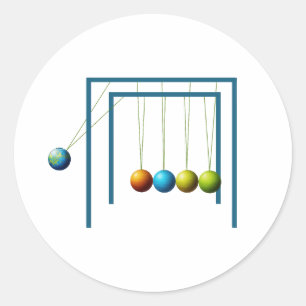 Newtons cradle ronde sticker