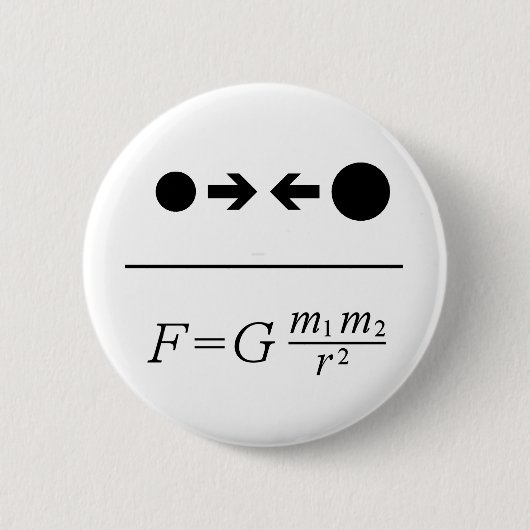 Newton's Law Of Gravitation Ronde Button 5,7 Cm (Voorkant)