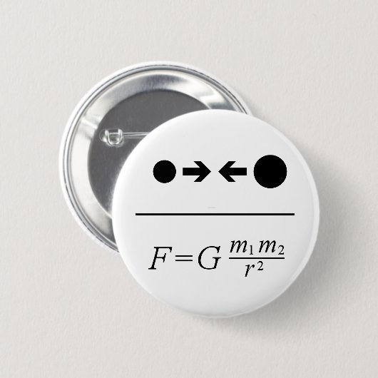 Newton's Law Of Gravitation Ronde Button 5,7 Cm (Voorkant /achterkant)
