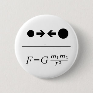 Newton's Law Of Gravitation Ronde Button 5,7 Cm