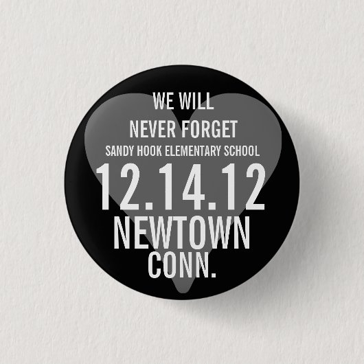 Newtown CT We zullen nooit Button vergeten (Voorkant)