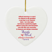 Newtown Memorial Heart Ornament (Achterkant)