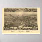 Newtown, PA Panoramic Map - 1893 Poster (Voorkant)