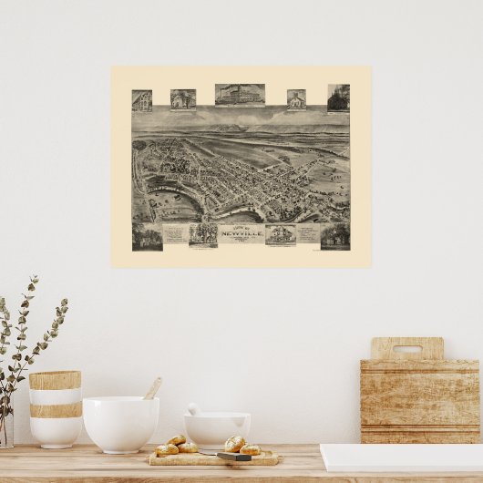 Newville, PA Panoramic Map - 1903 Poster (Keuken)