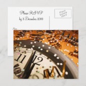 NewYearsEve RSVP-kaart Uitnodiging Briefkaart (Voorkant / Achterkant)