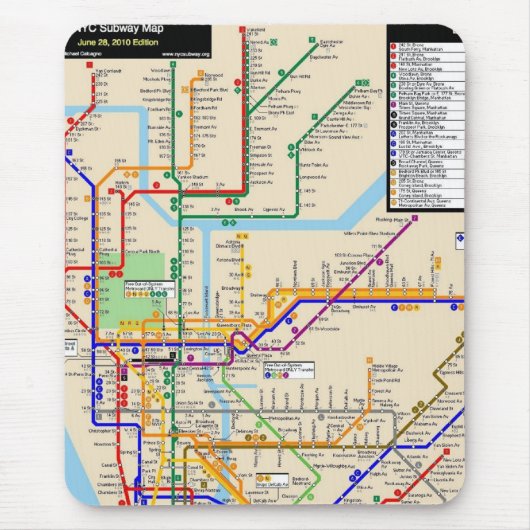 Newyork-metro Mousepad Muismat (Voorkant)