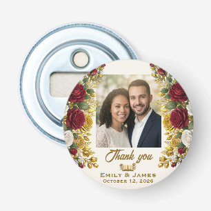 Newyork Rose Foto Bruiloft Flessenopener Button Flesopener