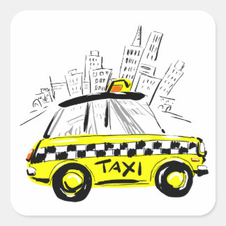 newyork taxi vierkante sticker