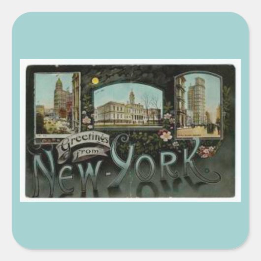  NewYorkCity-stickers Vierkante Sticker (Voorkant)